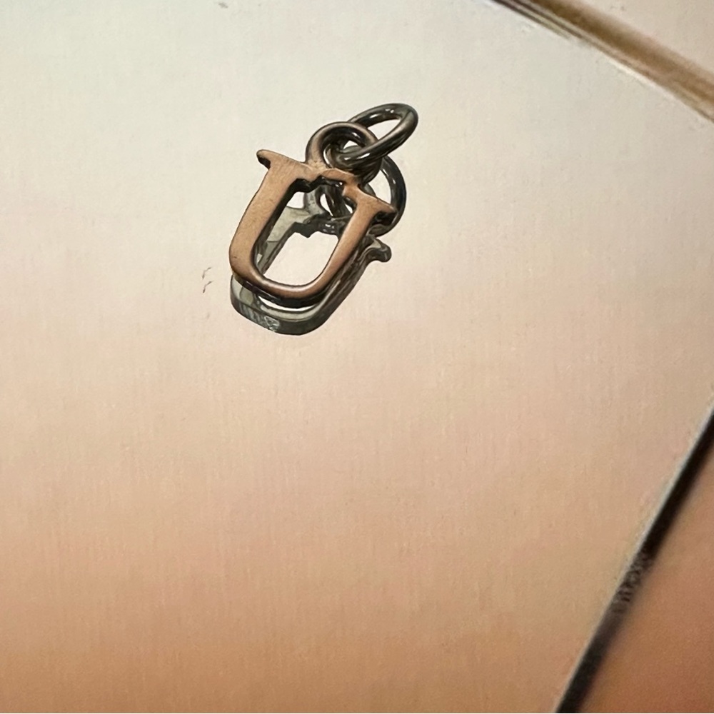 U charm letter .925 sterling silver